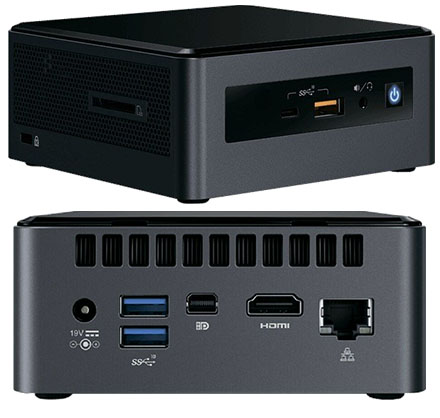 Intel NUC8I5INHJA (Intel Core i5-8265U, 8GB RAM, 16GB Optane SSD, 1TB 2,5" HDD, Radeon 540X, <b>Win 11 Home english</b>)