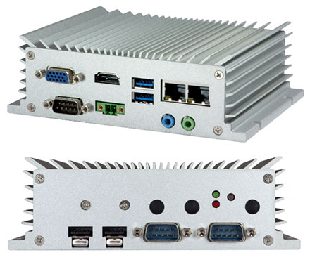 VIA AMOS-3005-1Q12A2 Industrial-PC/CarPC (1.2GHz VIA Eden X4, 9-36VDC, 2x LAN, -20� bis 60�C Extented temperature range) <b>[FANLESS]</b>